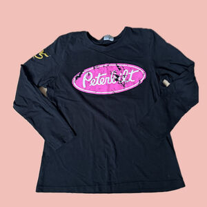 Peterbilt Long Sleeve T-Shirt L Black Pink Logo – Trucker Graphic Tee